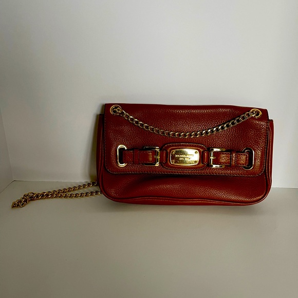 Michael Kors Gold Chain Leather Shoulder Bag - Picture 1 of 9